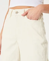 Ultra High-Rise Cream Baggy Jeans