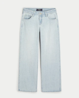 Low-Rise Light Wash Baggy Jeans