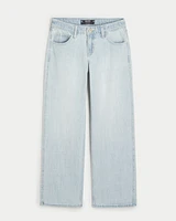 Low-Rise Light Wash Baggy Jeans