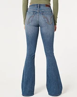 High-Rise Medium Wash Flare Jeans