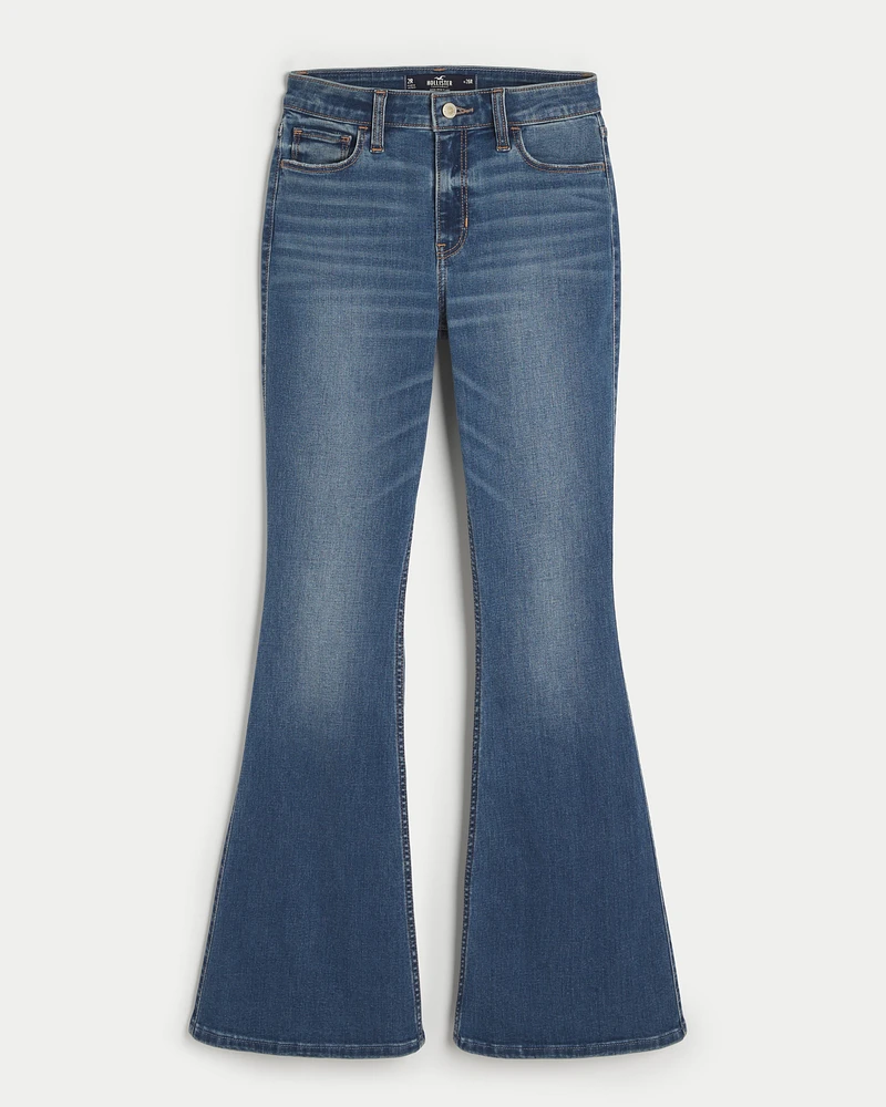 High-Rise Medium Wash Flare Jeans