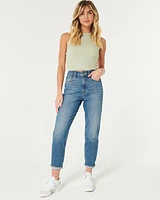 Ultra High-Rise Dark Wash Mom Jeans