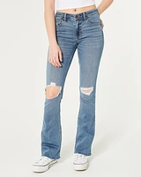 Mid-Rise Ripped Medium Wash Boot Jeans