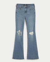 Mid-Rise Ripped Medium Wash Boot Jeans