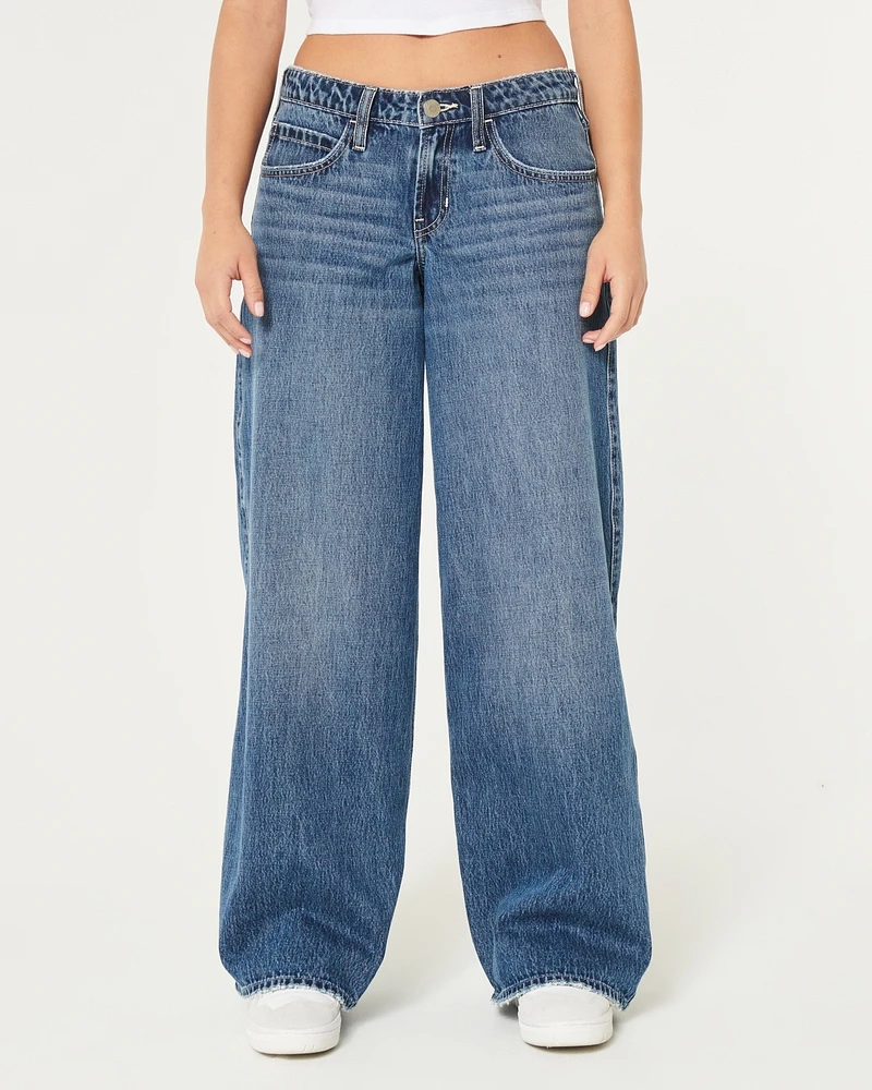 Low-Rise Dark Wash Super Baggy Jeans