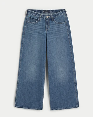 Low-Rise Medium Wash Super Baggy Jeans