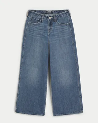 Low-Rise Light Wash Super Baggy Jeans