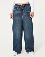 Low-Rise Dark Wash Super Baggy Jeans