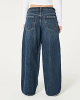 Low-Rise Dark Wash Super Baggy Jeans