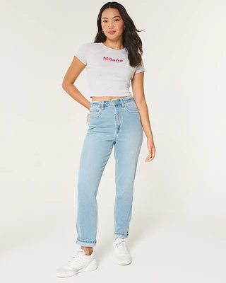 Curvy Ultra High-Rise Light Wash Mom Jeans