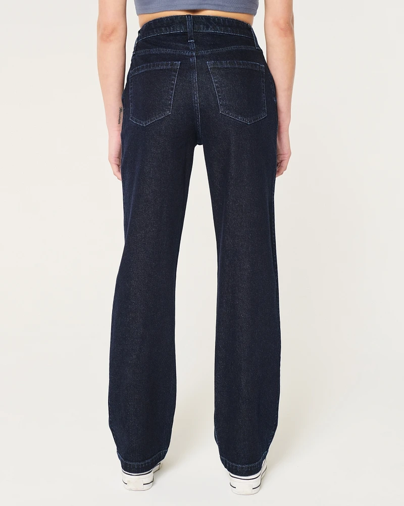 Ultra High-Rise Washed Black Dad Jeans