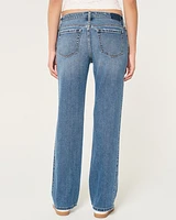 Low-Rise Medium Wash Relaxed Straight Jeans