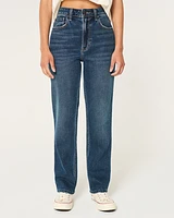 Ultra High-Rise Dark Wash 90s Straight Jeans