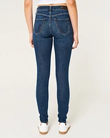 High-Rise Ripped Dark Wash Super Skinny Jeans