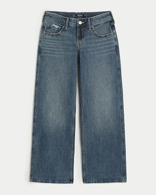 Low-Rise Medium Wash Baggy Jeans