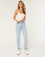 Ultra High-Rise Light Wash Mom Jeans