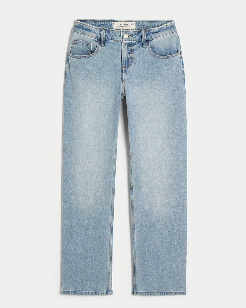 Low-Rise Light Wash Relaxed Straight Jeans