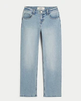 Low-Rise Light Wash Relaxed Straight Jeans