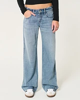 Low-Rise Medium Wash Baggy Jeans