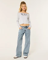 Low-Rise Medium Wash Baggy Jeans