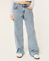 Low-Rise Medium Wash Baggy Jeans