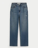 Ultra High-Rise Distressed Medium Wash 90s Straight Jeans