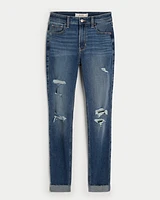 High-Rise Ripped Medium Wash Super Skinny Jeans