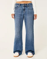 Low-Rise Dark Wash Baggy Jeans