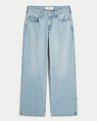 Low-Rise Medium Wash Baggy Jeans