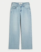 Low-Rise Light Wash Baggy Jeans