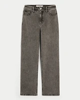 Ultra High-Rise Washed Black Dad Jeans