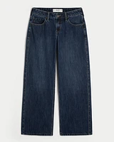 Low-Rise Dark Wash Baggy Jeans