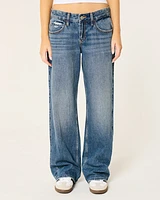 Low-Rise Medium Wash Baggy Jeans