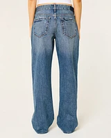 Low-Rise Medium Wash Baggy Jeans