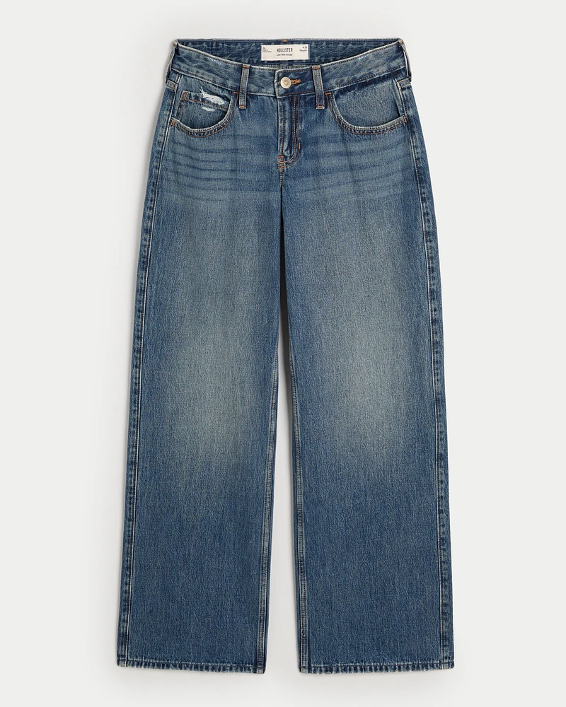 Low-Rise Medium Wash Baggy Jeans