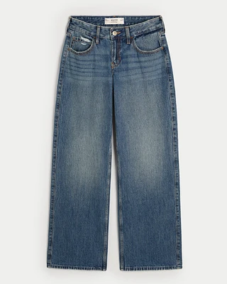 Low-Rise Medium Wash Baggy Jeans