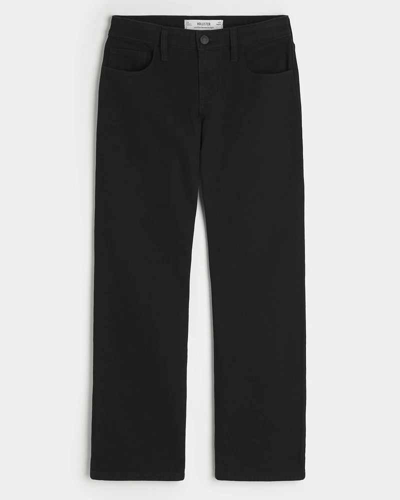 Low-Rise Black Relaxed Straight Jeans