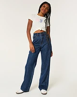 Ultra High-Rise Dark Wash Baggy Jean