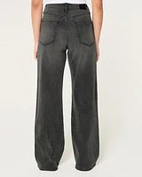 Curvy Ultra High-Rise Washed Black Baggy Jeans