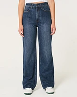 Curvy Ultra High-Rise Dark Wash Baggy Jeans