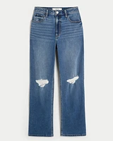 Curvy Ultra High-Rise Ripped Medium Wash Dad Jeans