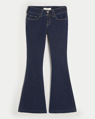 Low-Rise Dark Wash Flare Jeans