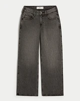 Low-Rise Washed Black Baggy Jeans