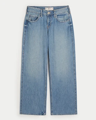 Low-Rise Lightweight Medium Wash Baggy Jeans