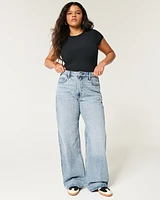 Ultra High-Rise Medium Wash Baggy Jeans