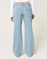 Low-Rise Ripped Light Wash Baggy Jeans