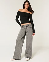 Low-Rise Washed Super Baggy Jeans