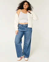 Curvy Mid-Rise Medium Wash Baggy Jeans