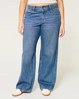 Curvy Mid-Rise Medium Wash Baggy Jeans