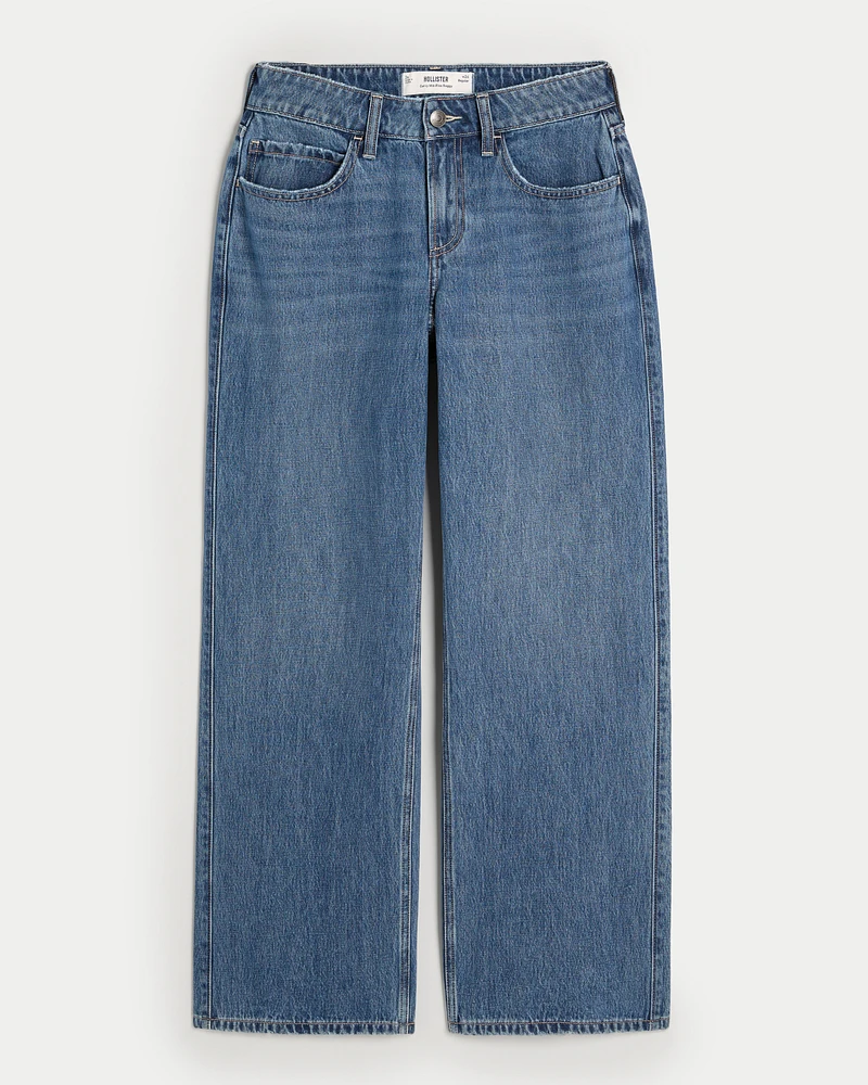 Curvy Mid-Rise Medium Wash Baggy Jeans